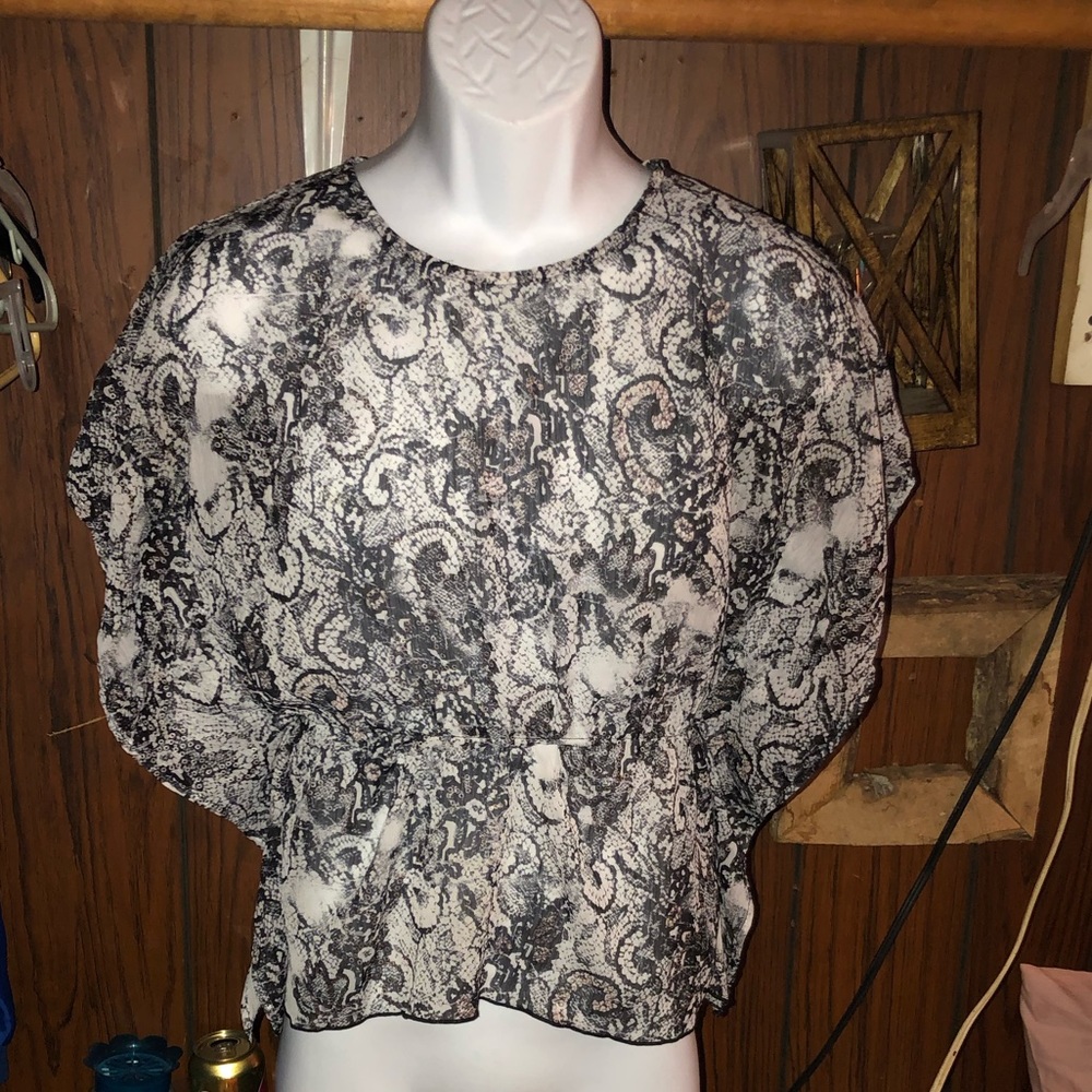 2/$15 IZ BYER snake skin sheer top size XS